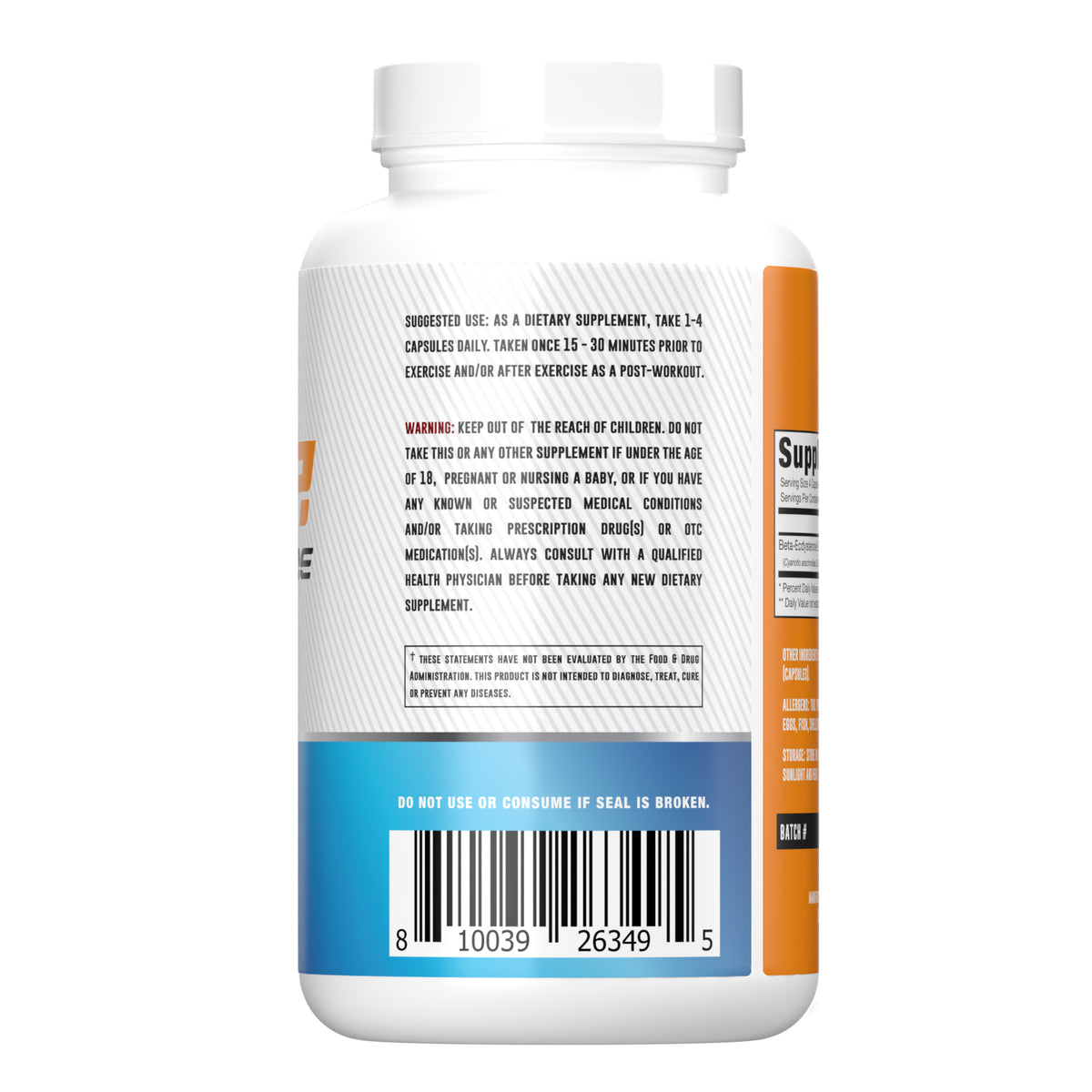 Beta-Ecdysterone Extract Capsules (180 count) — directions label