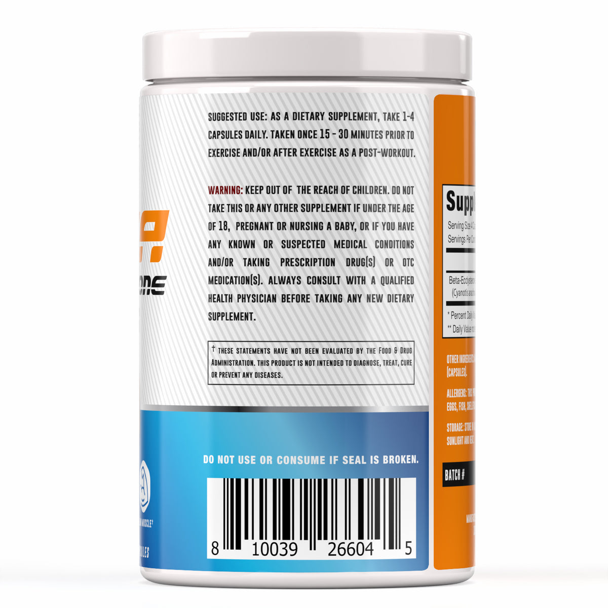 Beta-Ecdysterone Extract Capsules (400 count) — directions label