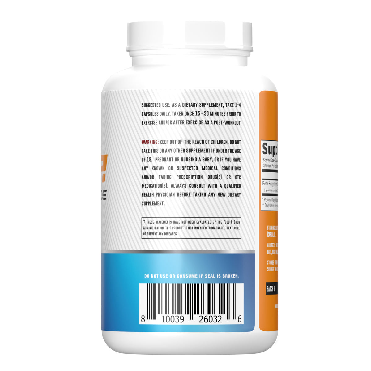 Beta-Ecdysterone Extract Capsules (60 count) — directions label