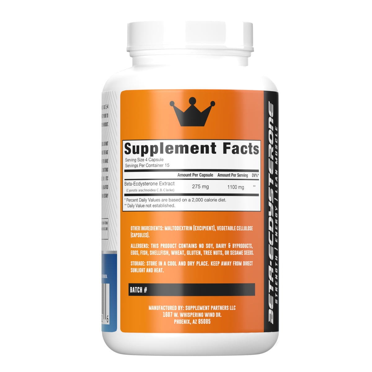 Beta-Ecdysterone Extract Capsules (60 count) — supplement facts label