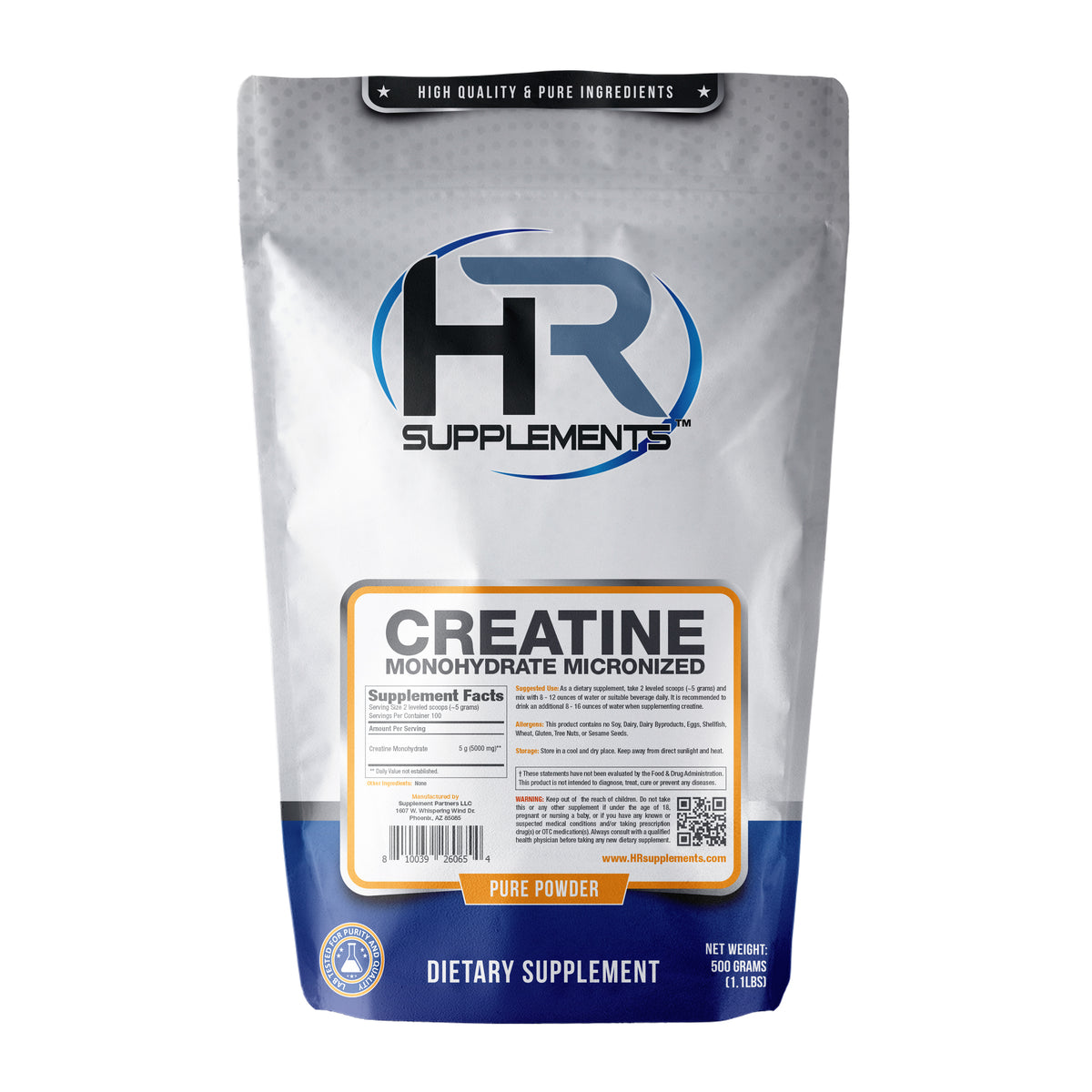 Creatine Monohydrate Micronized Powder (500 grams) — product image 3