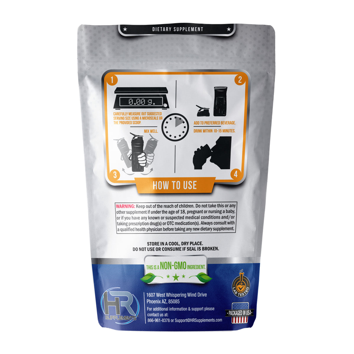 Creatine Monohydrate Micronized Powder (500 grams) — package label