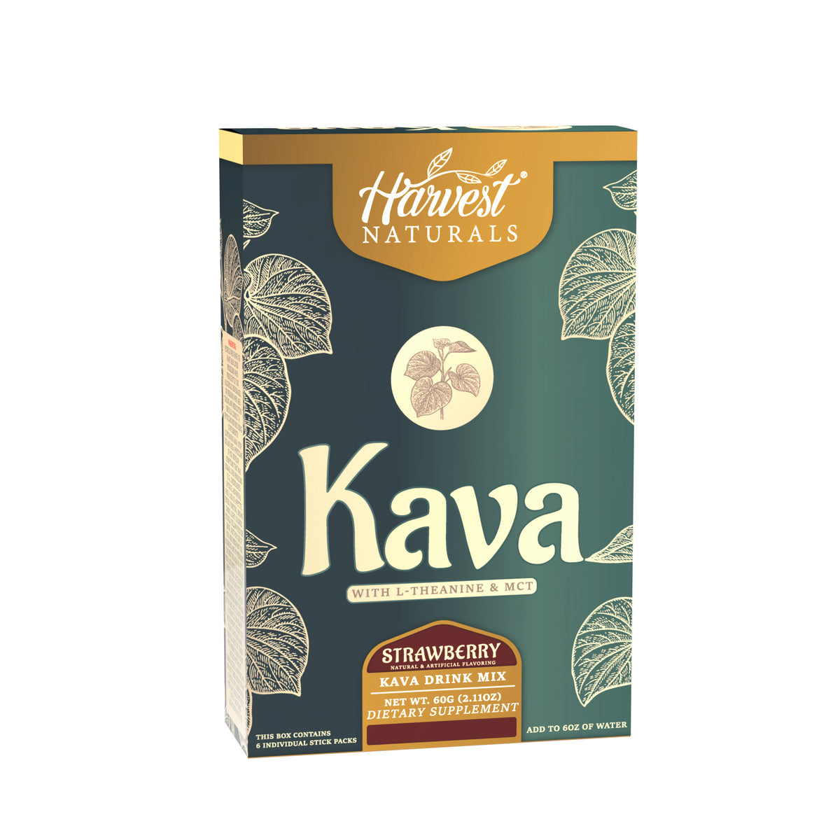 Kava + L-Theanine & MCT Drink Mix | Strawberry Flavor | 6-Packs — product image 2