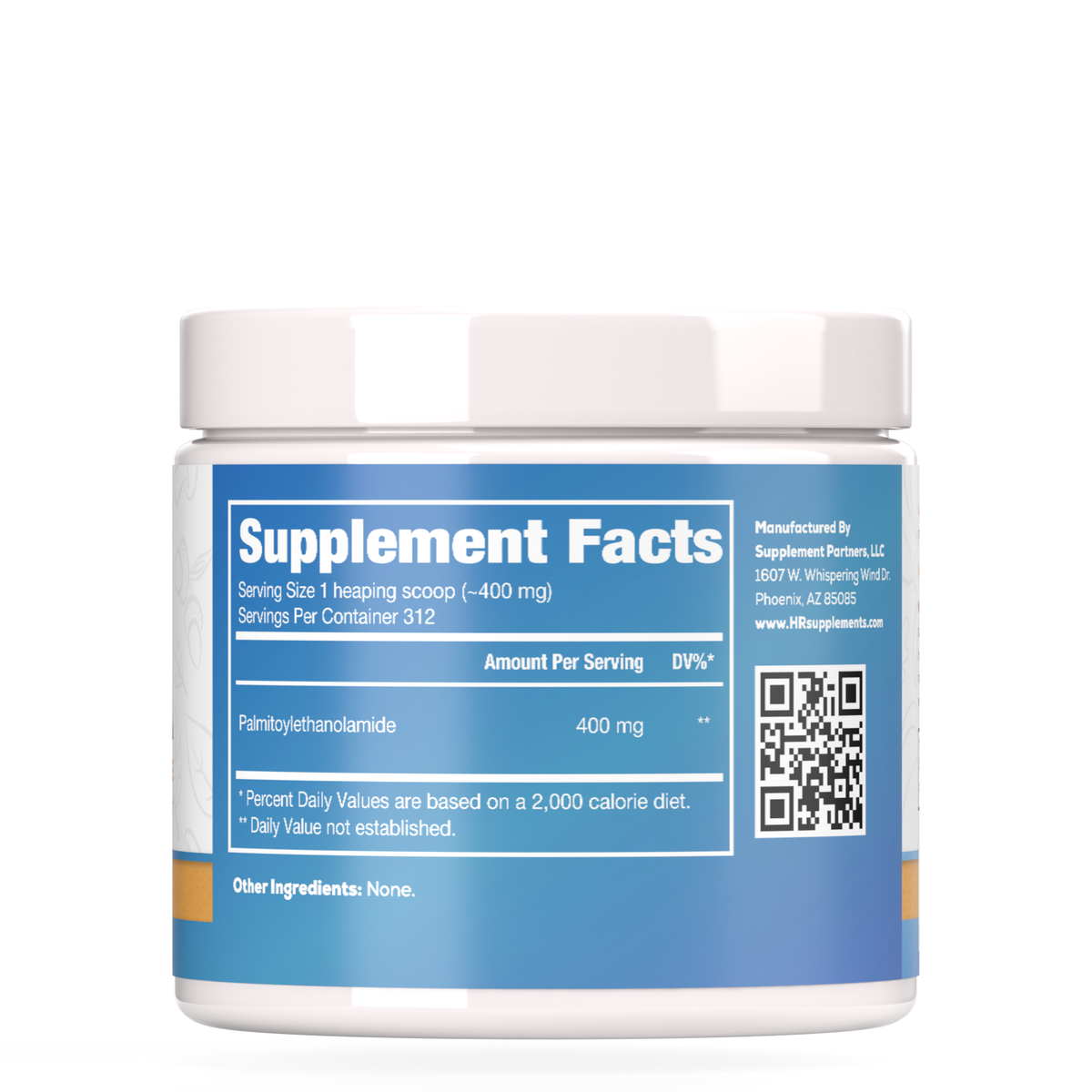Palmitoylethanolamide Powder (125 grams) — supplement facts label