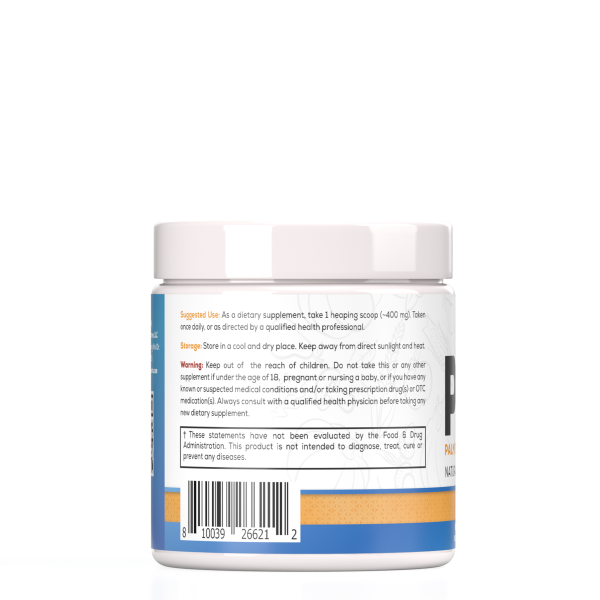 Palmitoylethanolamide Powder (30 grams) — directions label