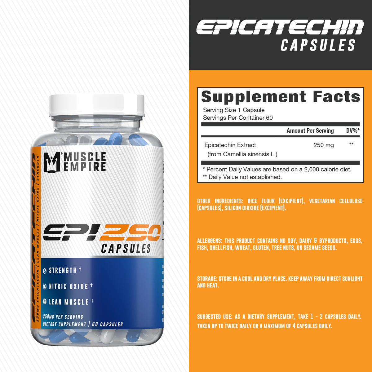 Epicatechin Capsules (60 count) — package label